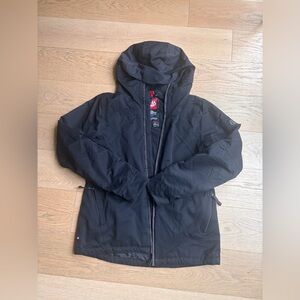 Black Hooded Snowboarding Jacket